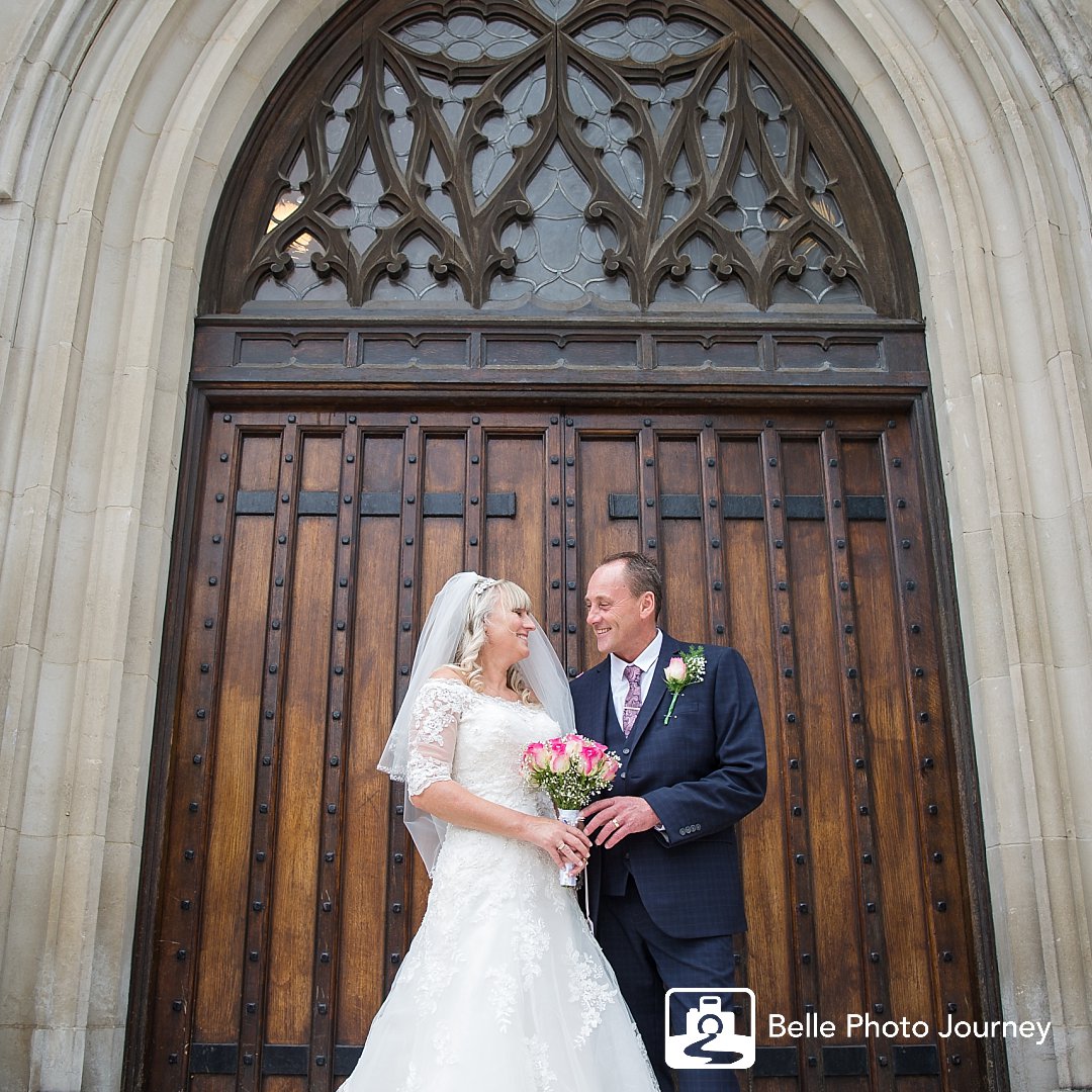 Wedding portrait at St Georges cathedral - central london