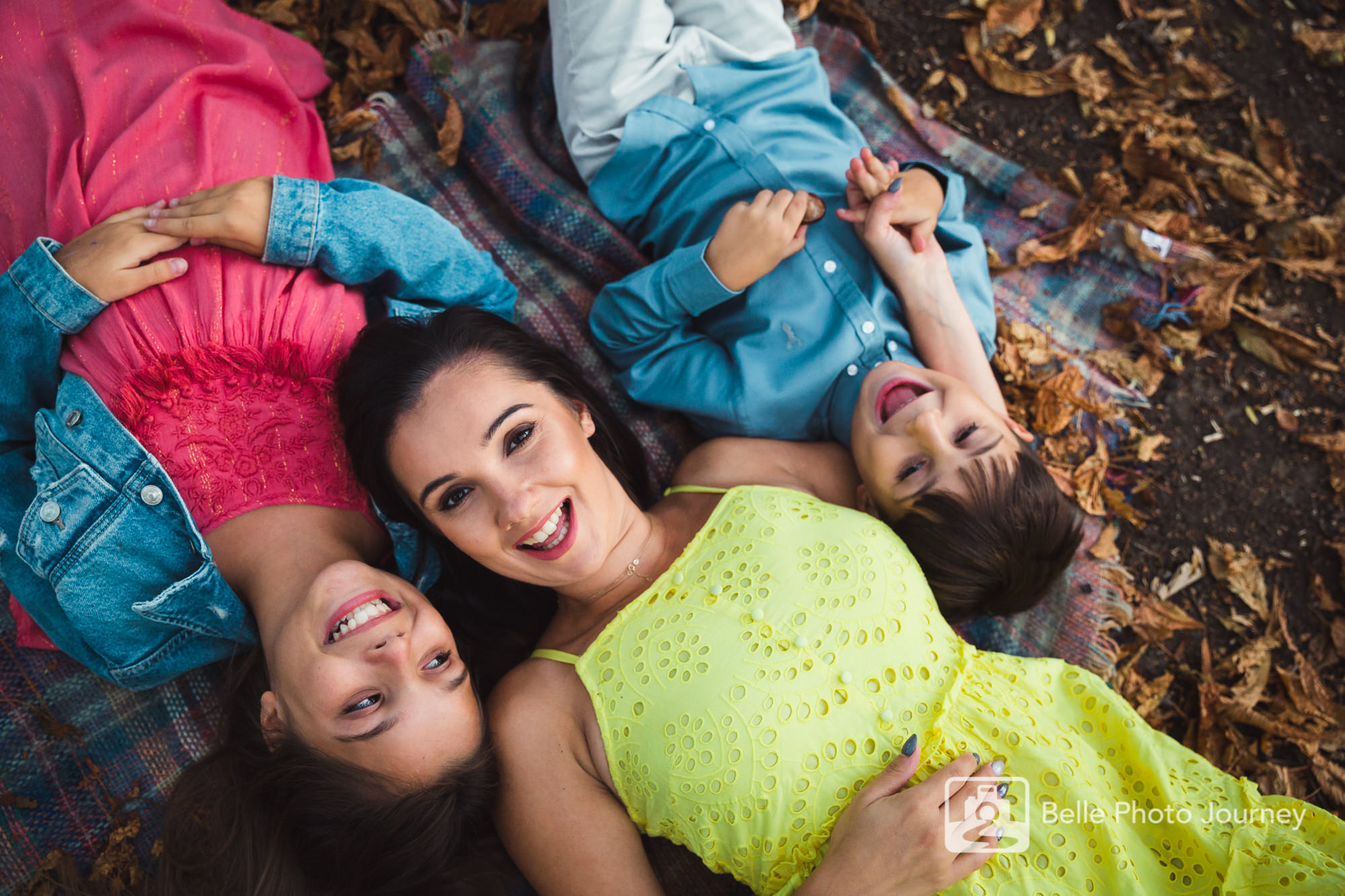family and children woodland portrait