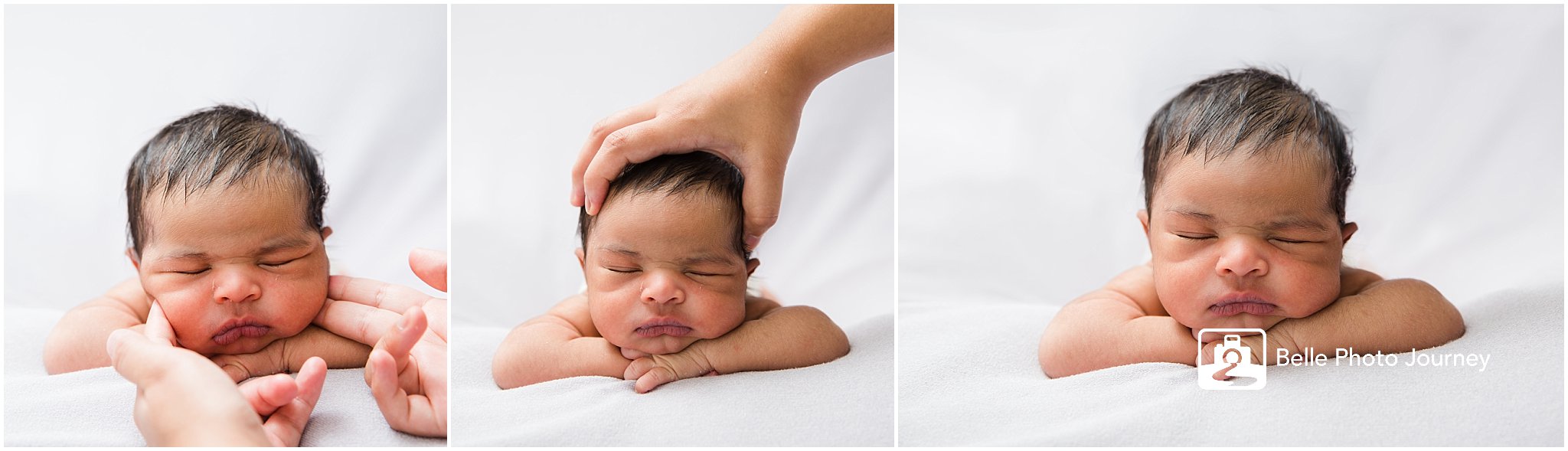 Newborn baby frog pose