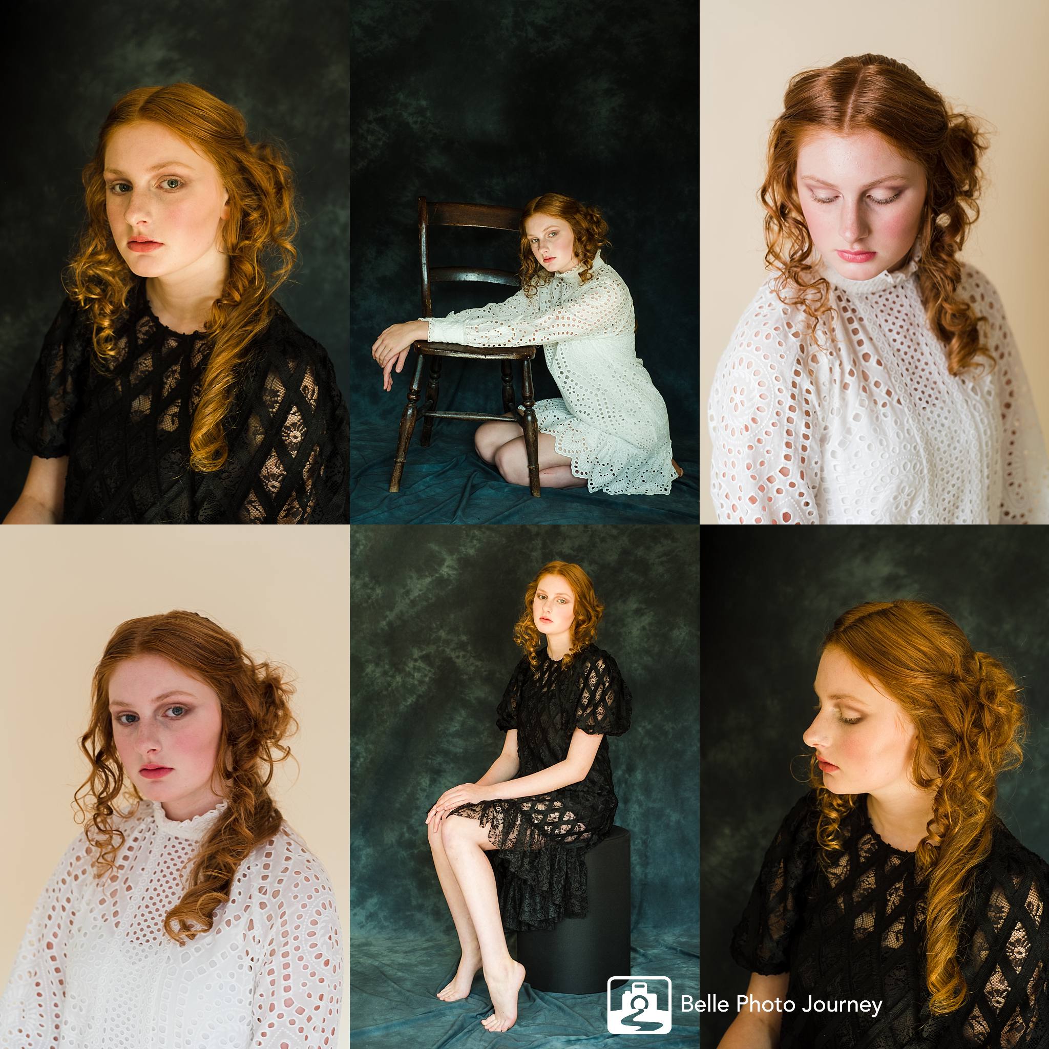 Period era inspired hair and make up fashion portrait zara lace dress